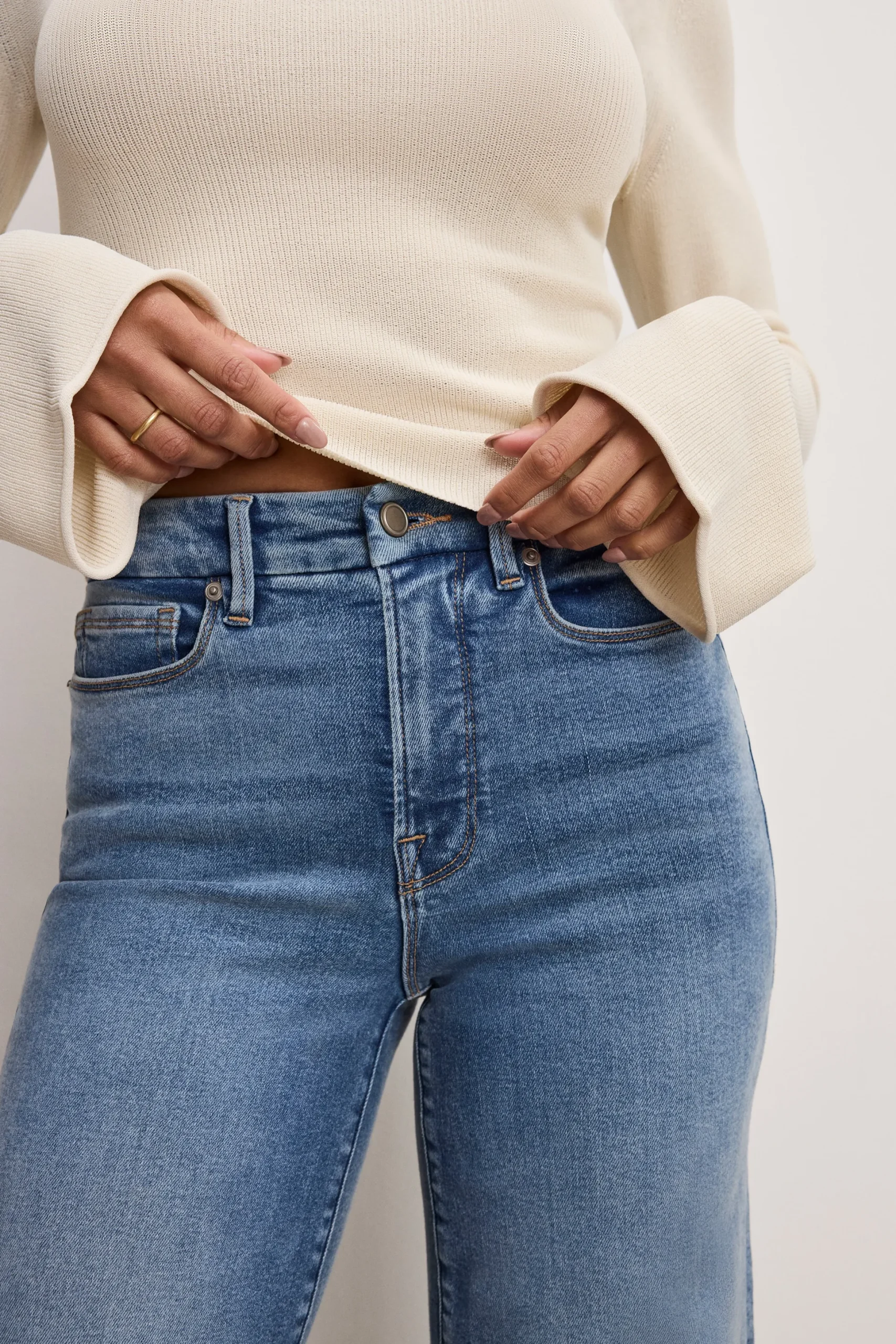 good waist palazzo compression jeans