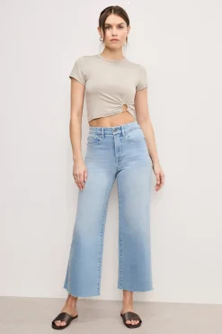 good waist palazzo crop compression jeans