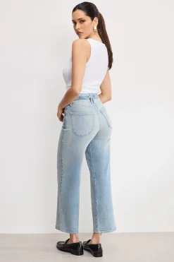 good waist palazzo cropped jeans