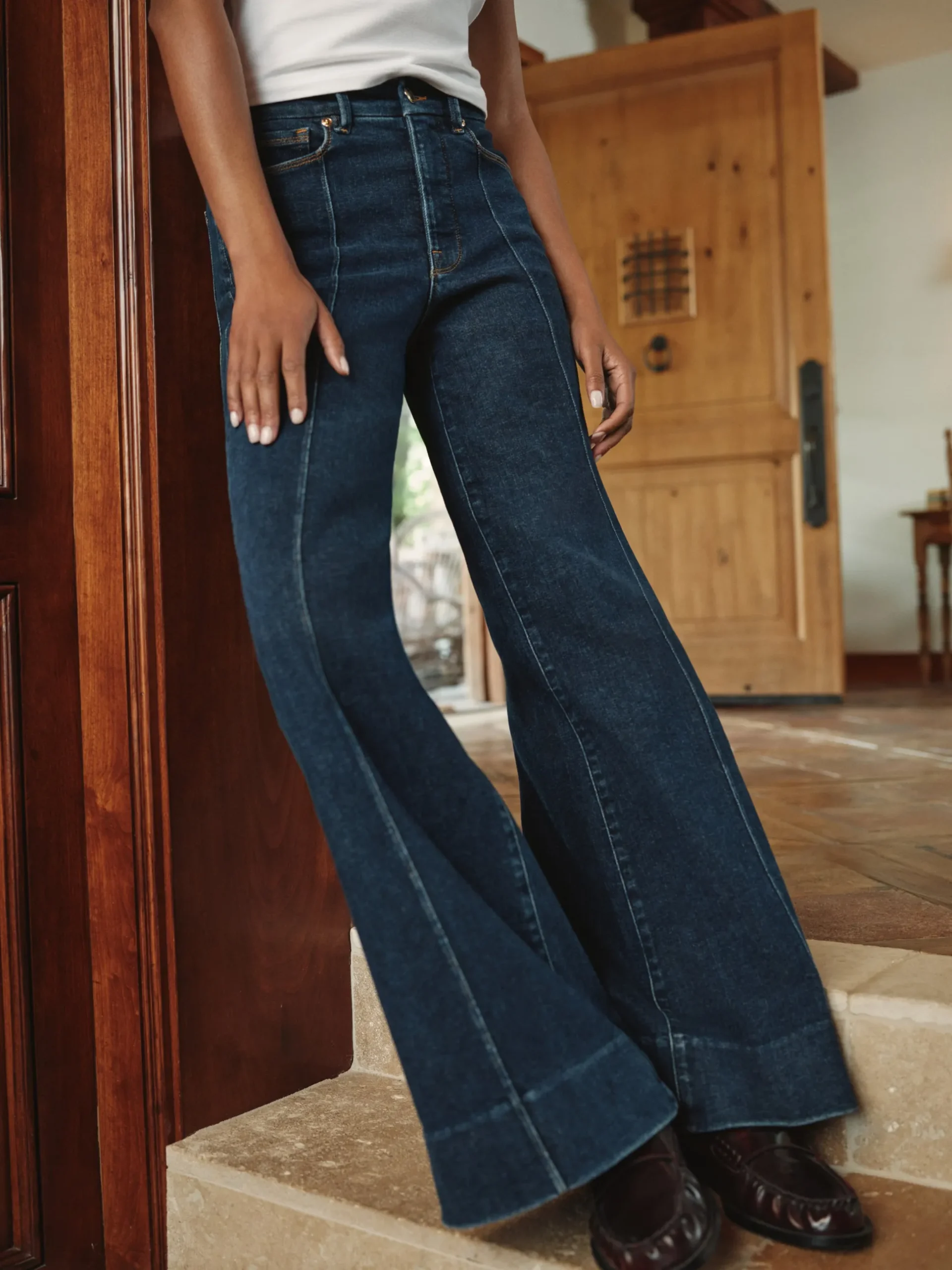 good waist palazzo jeans