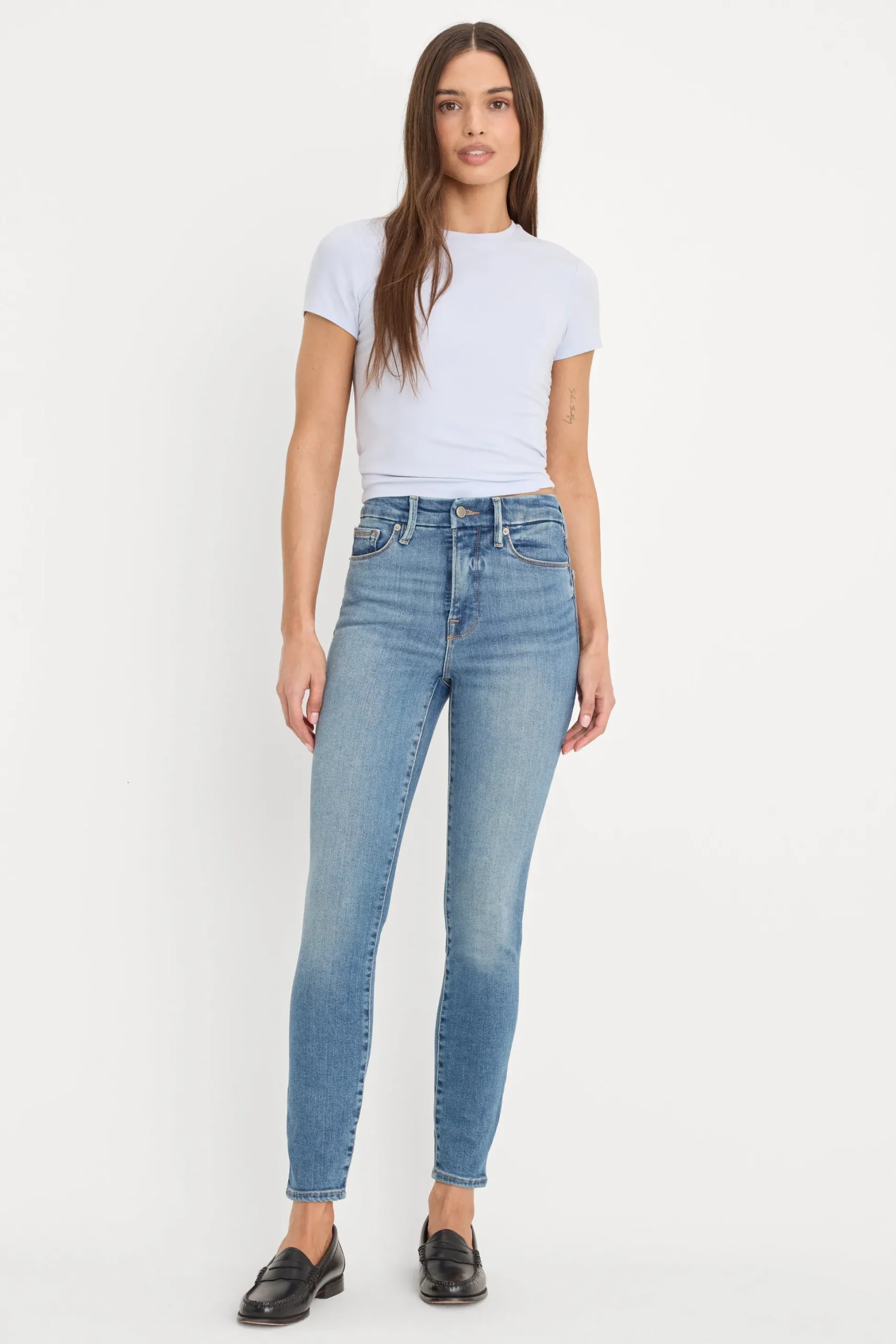 good waist skinny compression jeans