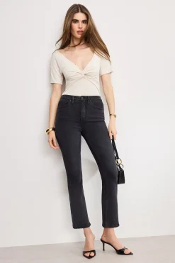 jersey twist front bodysuit