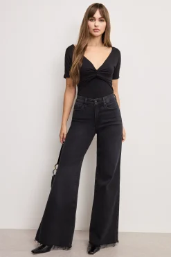 jersey twist front bodysuit