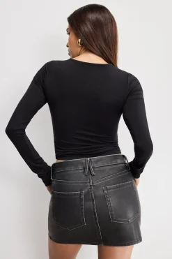 jersey u wire long sleeve top