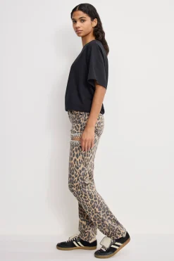 leopard good icon straight diamond jeans