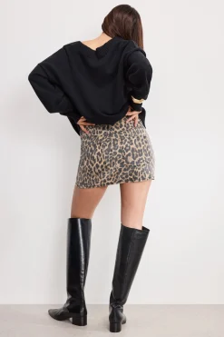 leopard good 90s mini skirt