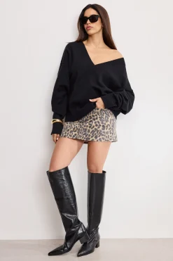 leopard good 90s mini skirt