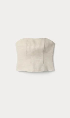 linen strapless top