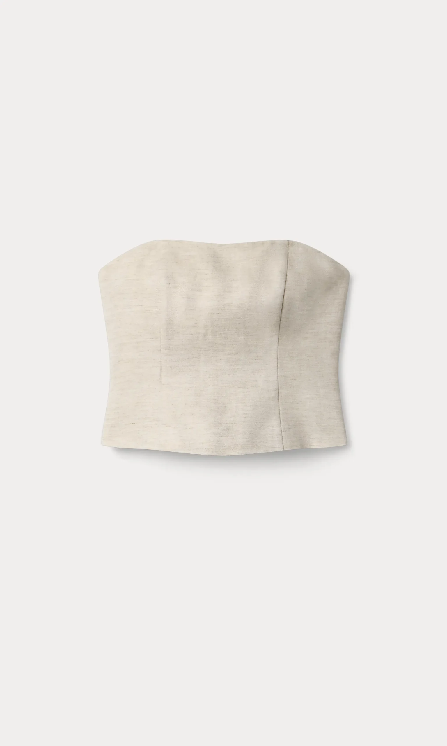 linen strapless top