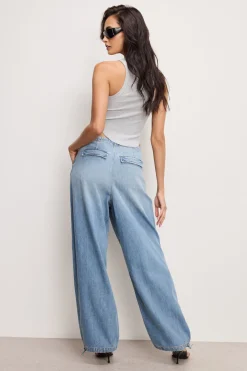 lite linen denim parachute pants