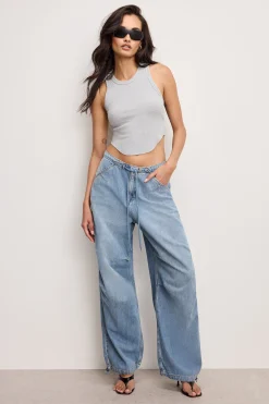 lite linen denim parachute pants