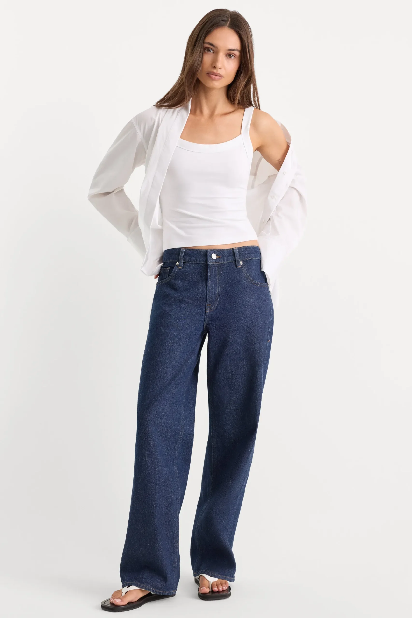 low relaxed straight jeans