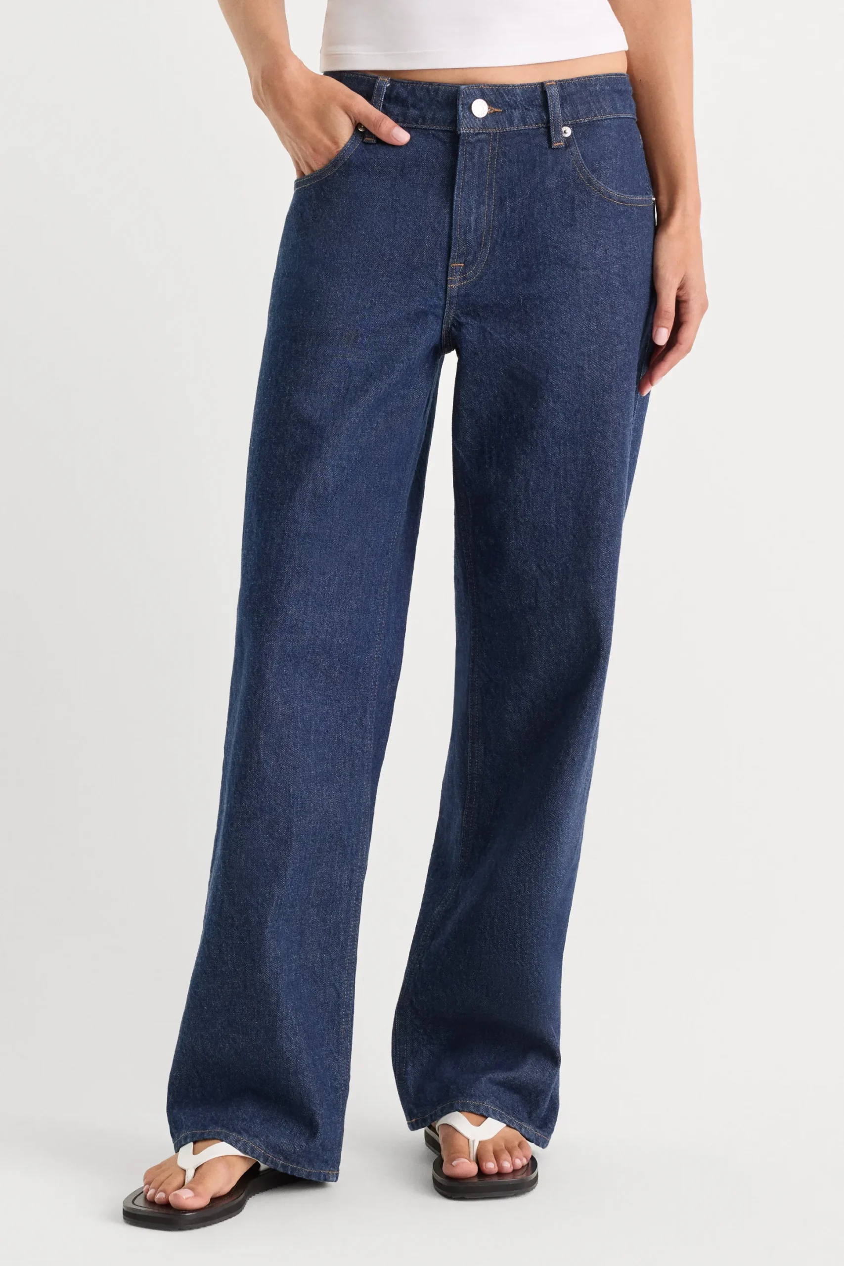 low relaxed straight jeans