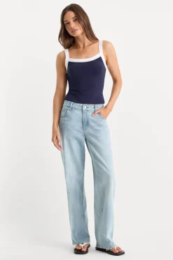 low relaxed straight jeans