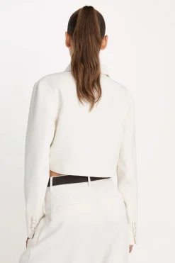 luxe suiting cropped jacket