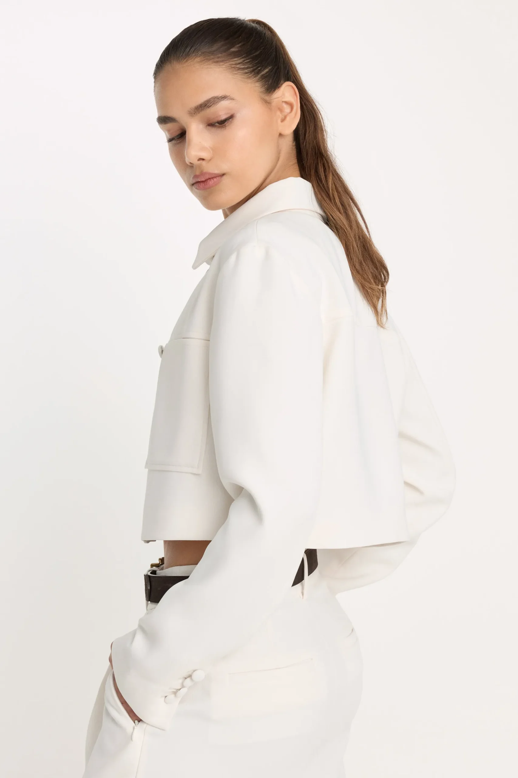 luxe suiting cropped jacket