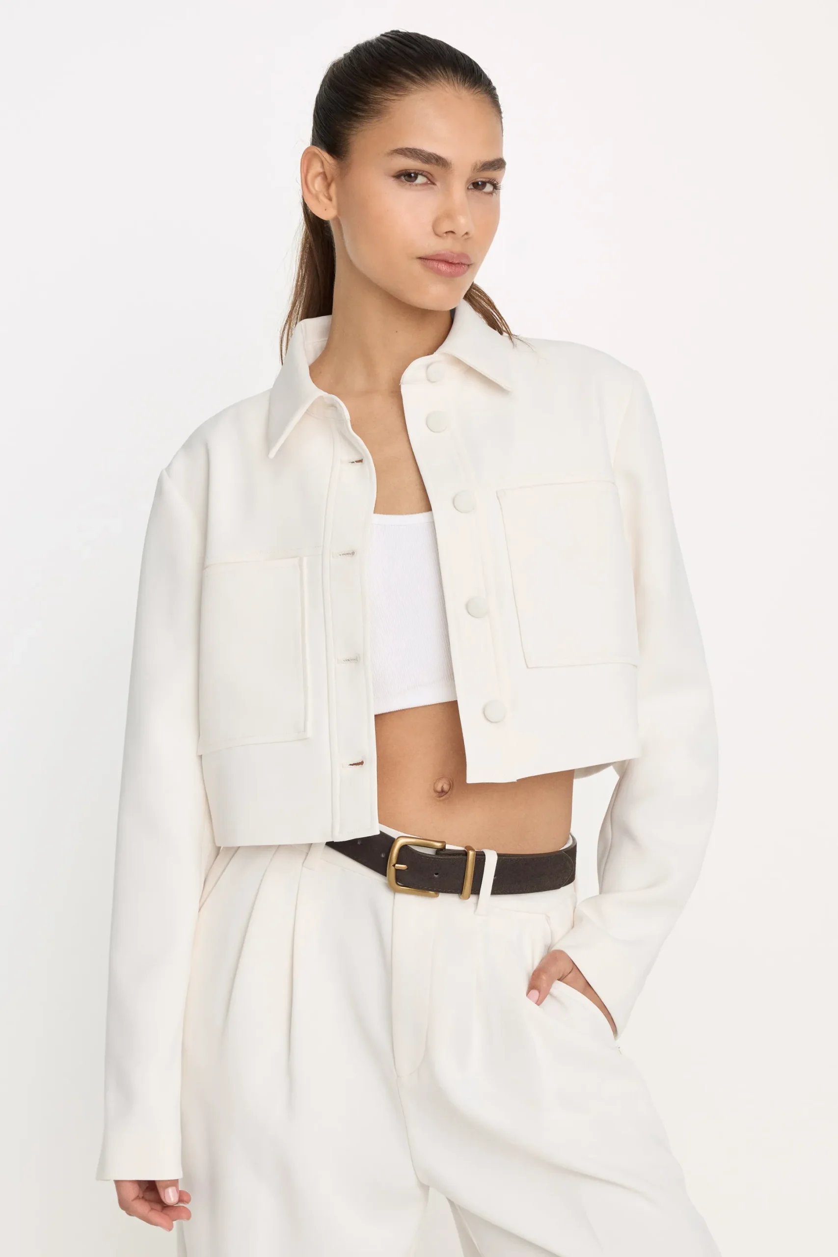 luxe suiting cropped jacket