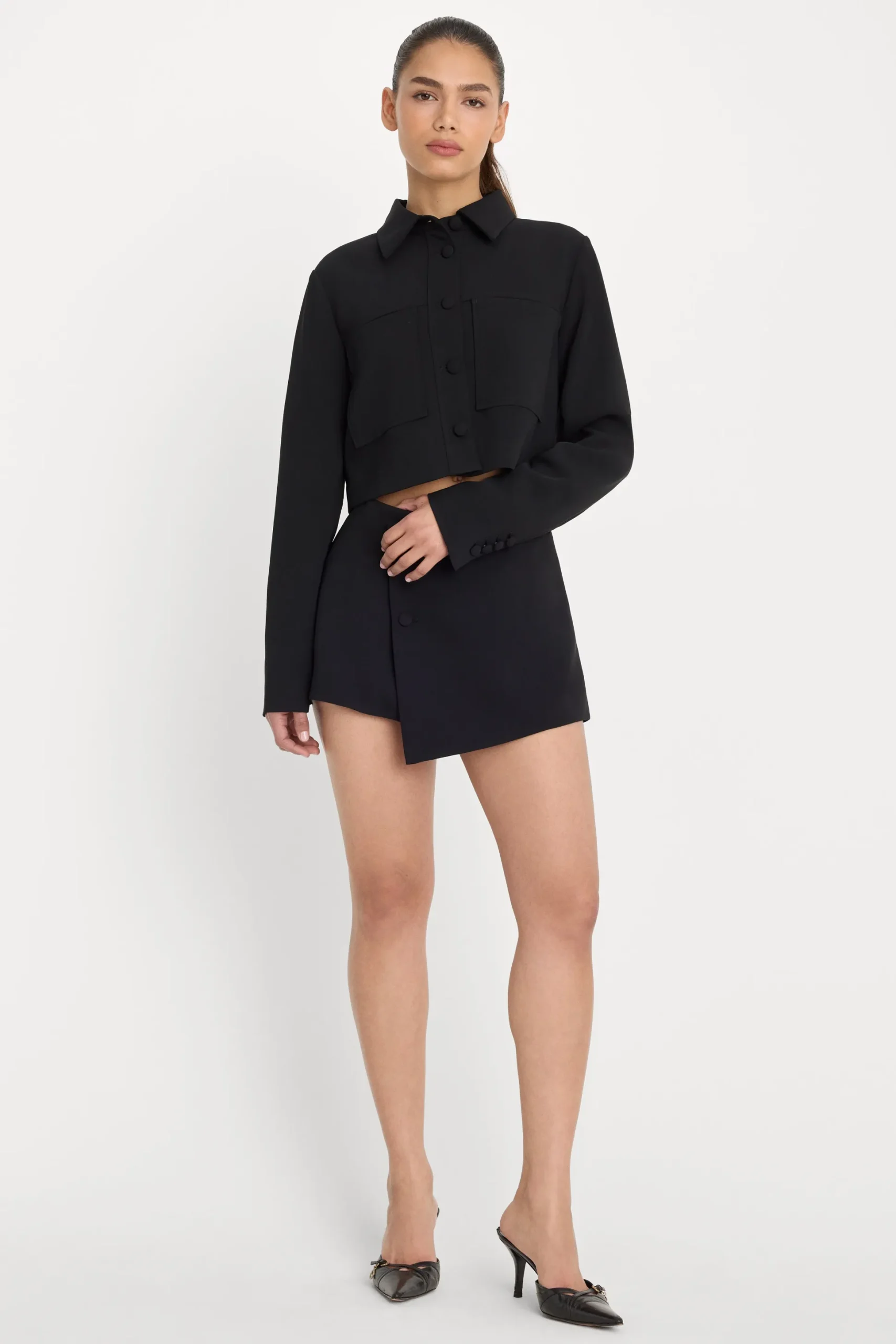 luxe suiting cropped jacket
