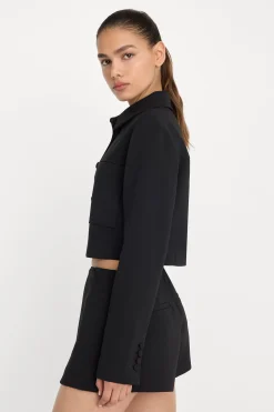 luxe suiting cropped jacket