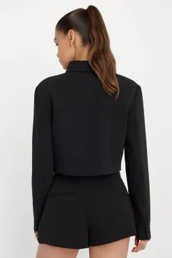 luxe suiting cropped jacket