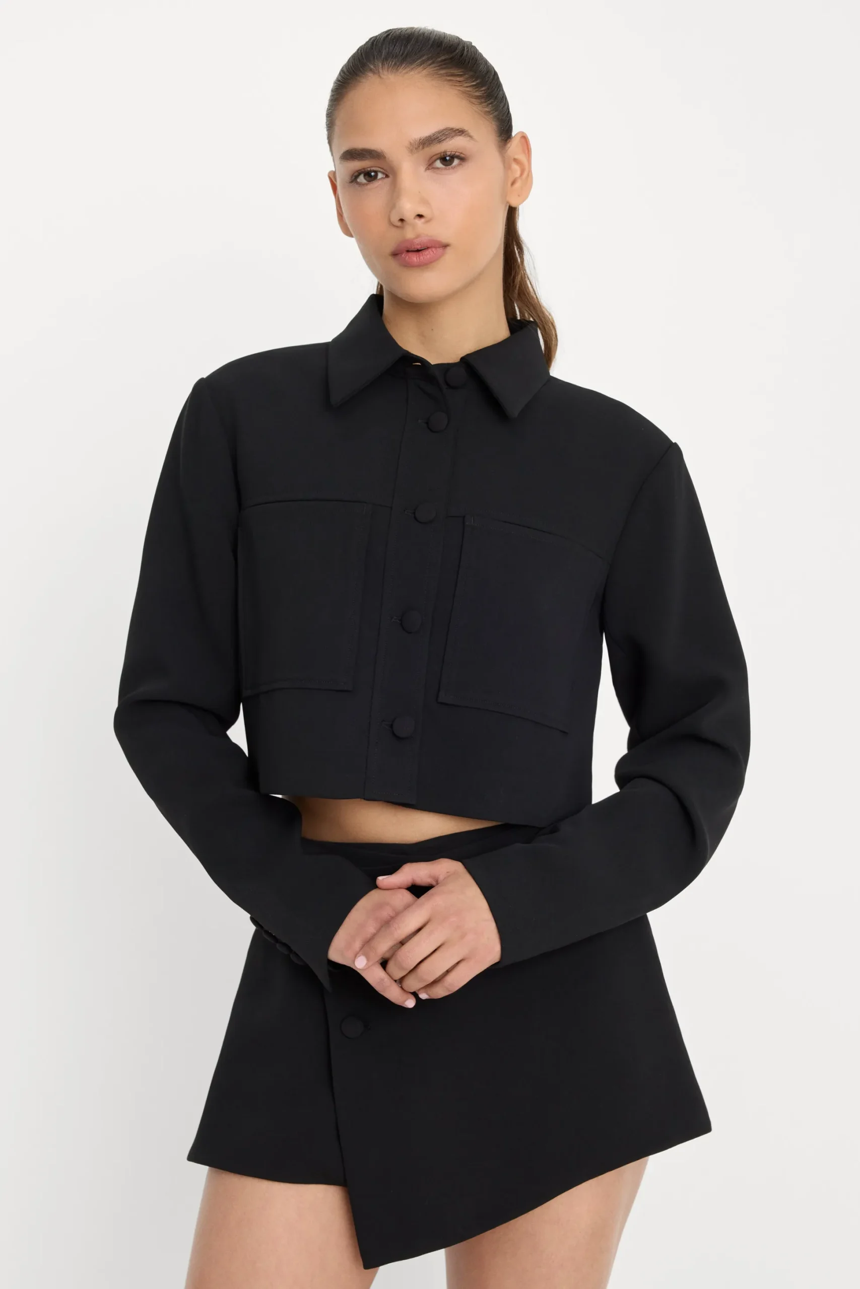 luxe suiting cropped jacket