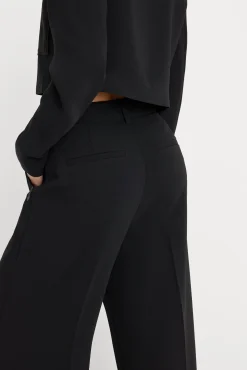 luxe suiting high-rise cropped wide leg trouser