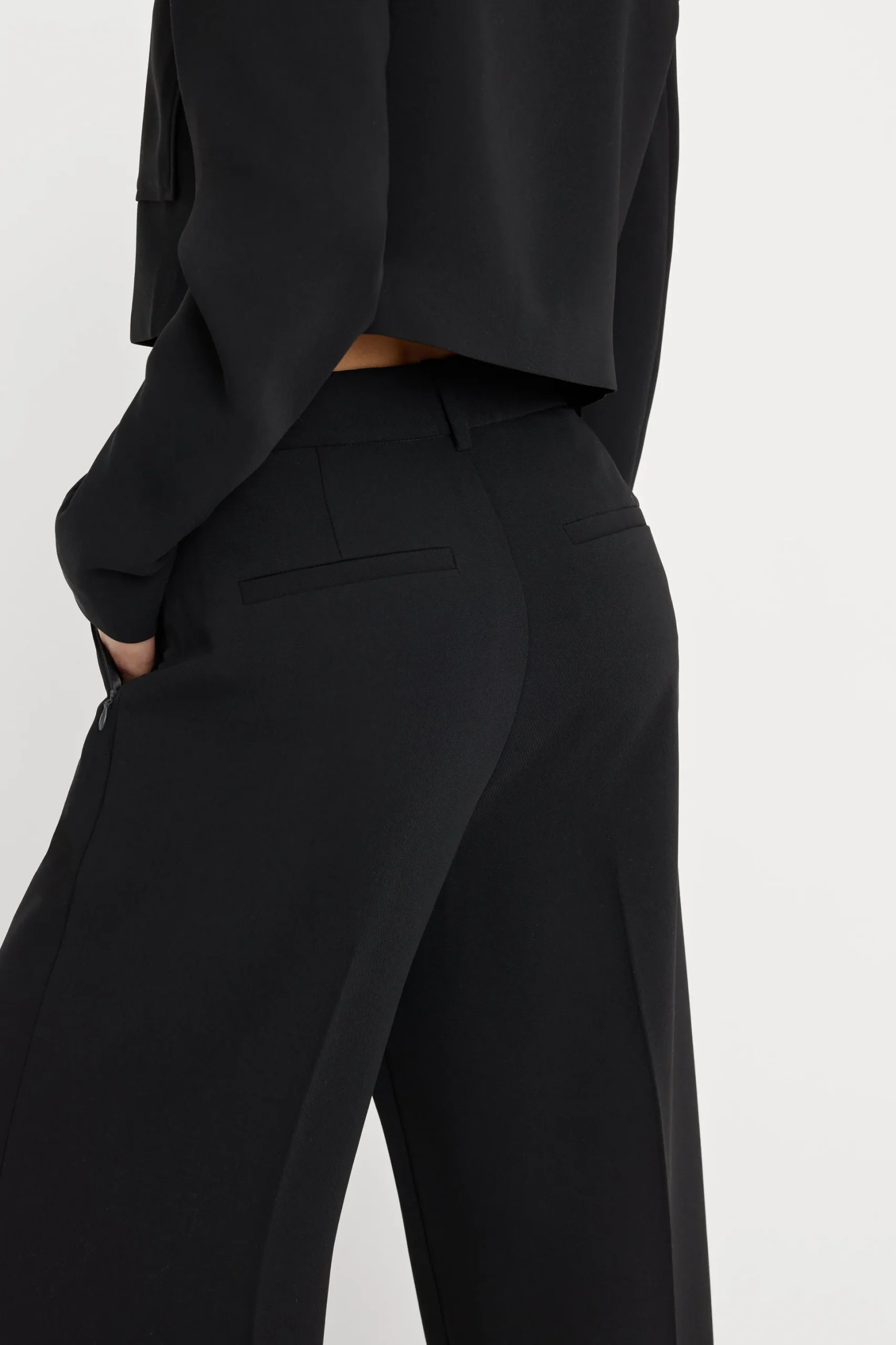 luxe suiting high-rise cropped wide leg trouser