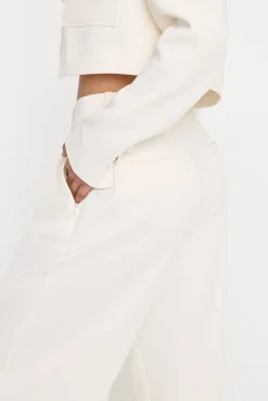 luxe suiting high-rise cropped wide leg trouser