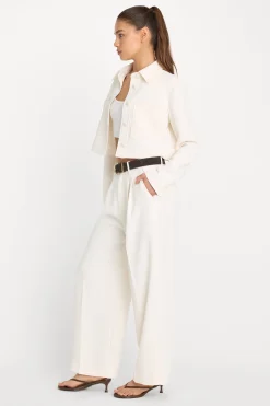 luxe suiting high-rise cropped wide leg trouser