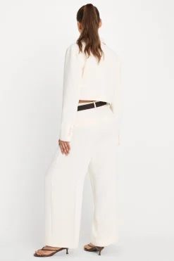 luxe suiting high-rise cropped wide leg trouser