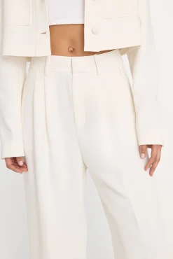 luxe suiting high-rise cropped wide leg trouser