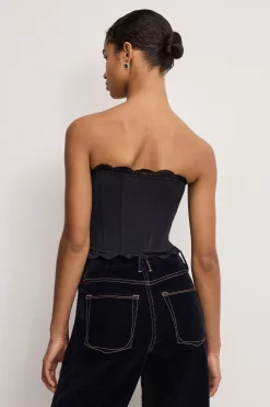 matte jersey lace trim bustier