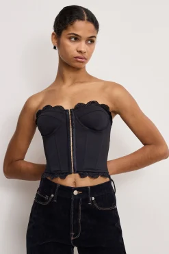 matte jersey lace trim bustier
