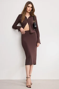 matte jersey midi pencil skirt