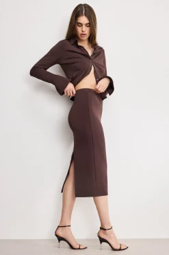 matte jersey midi pencil skirt