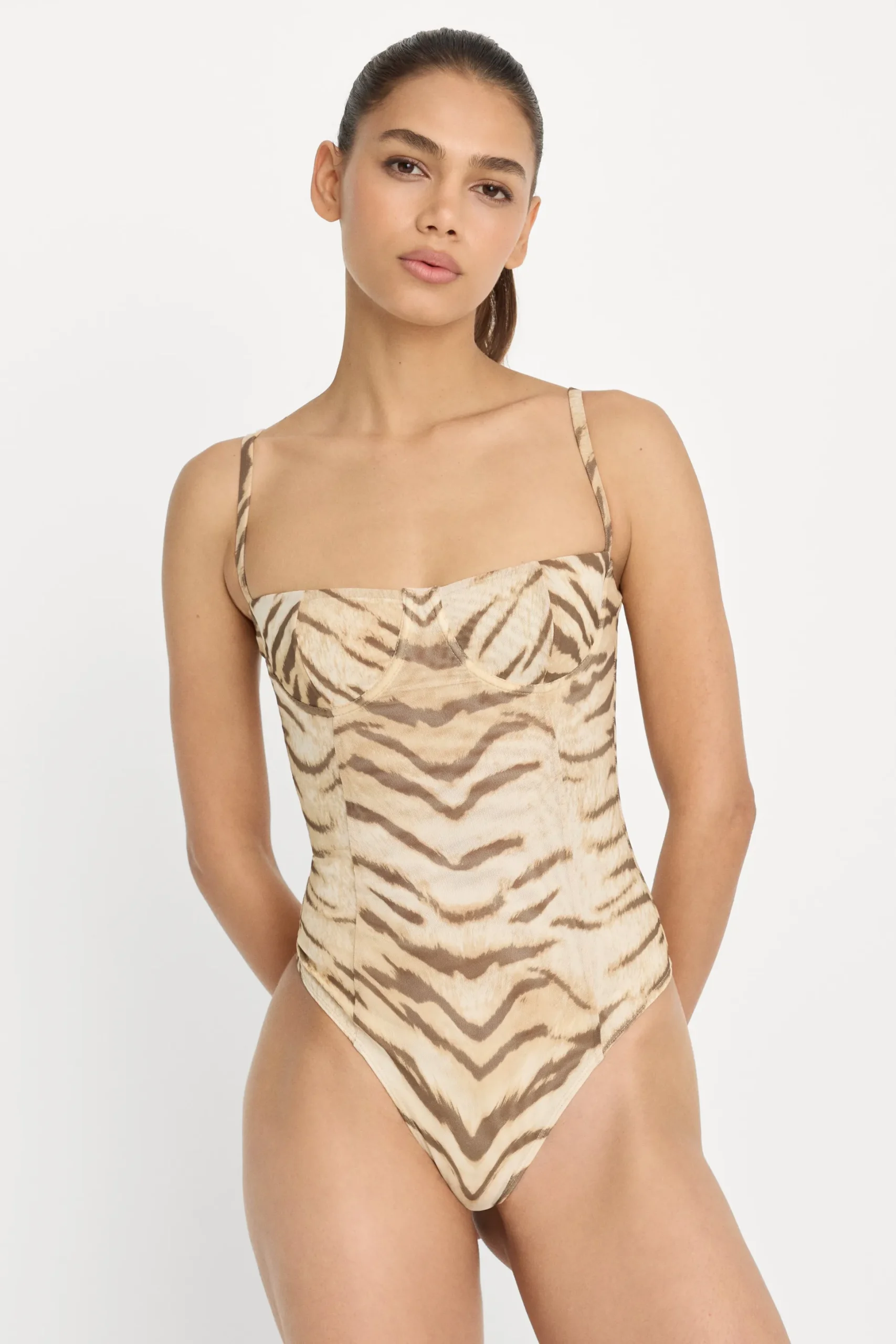 mesh bustier bodysuit