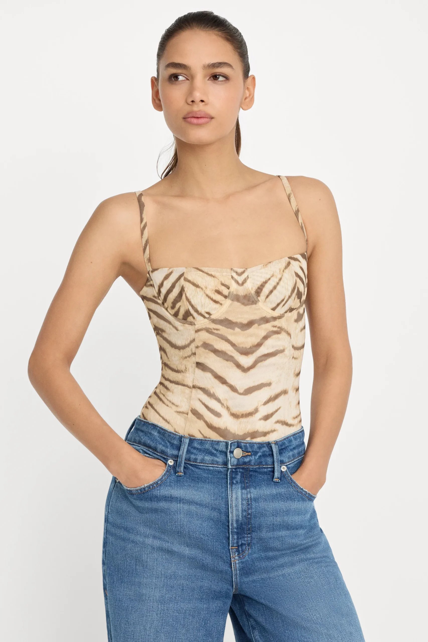 mesh bustier bodysuit
