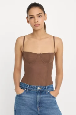 mesh bustier bodysuit