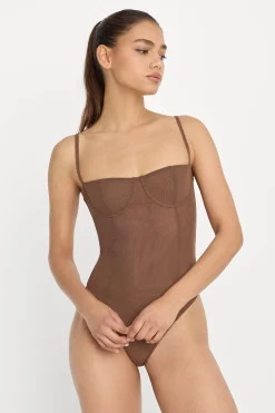 mesh bustier bodysuit