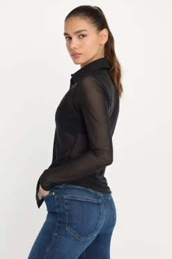 mesh button up top