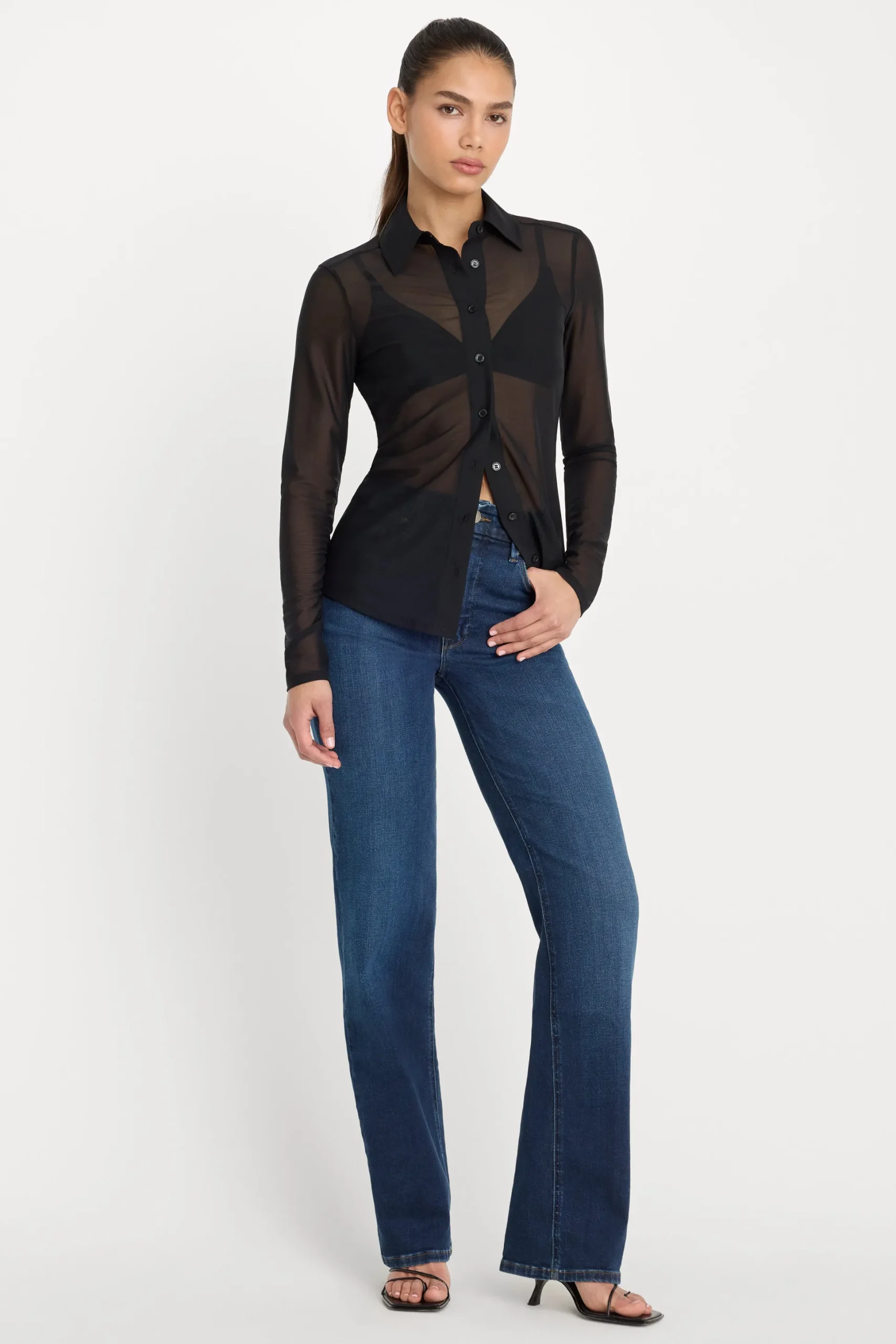 mesh button up top
