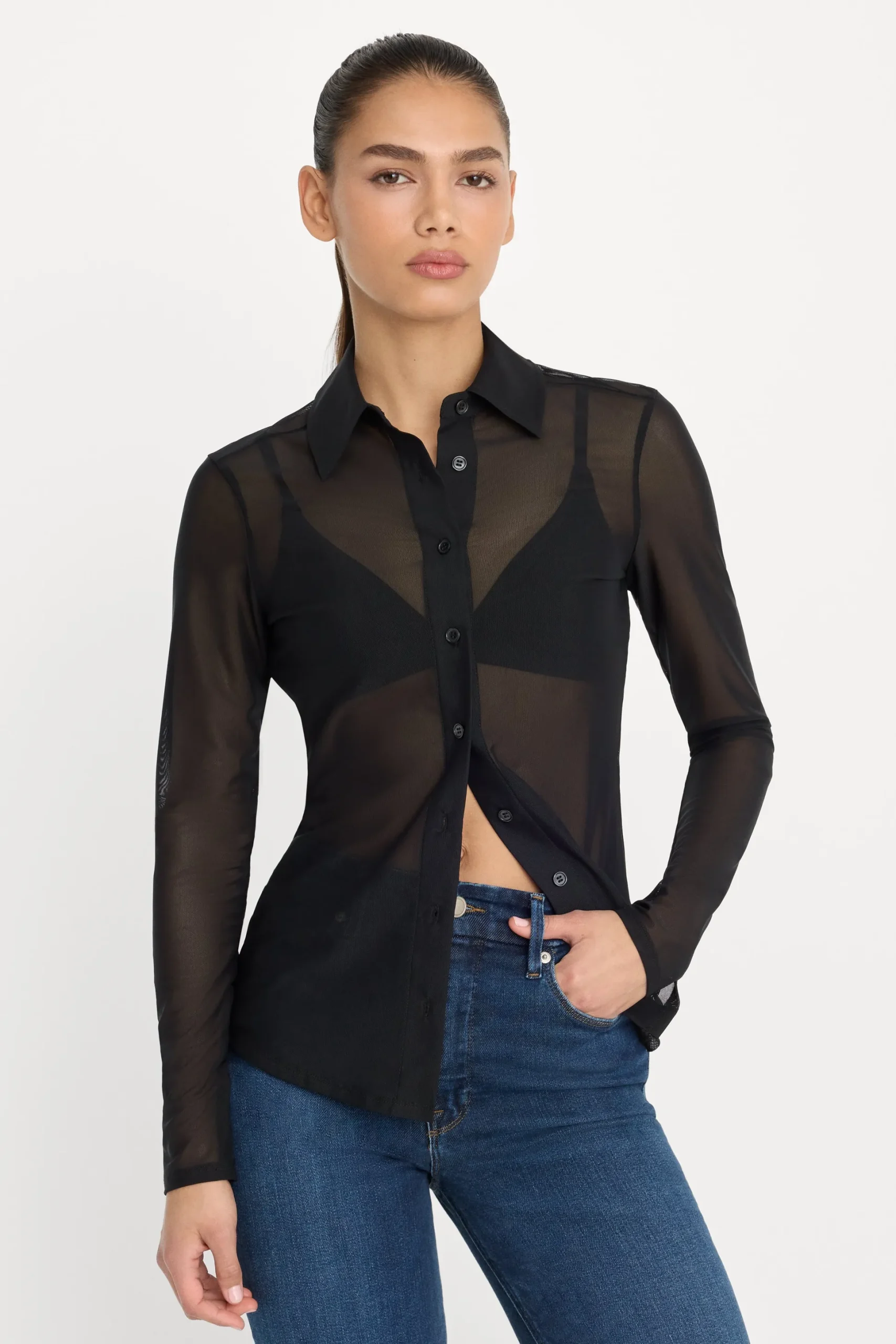 mesh button up top