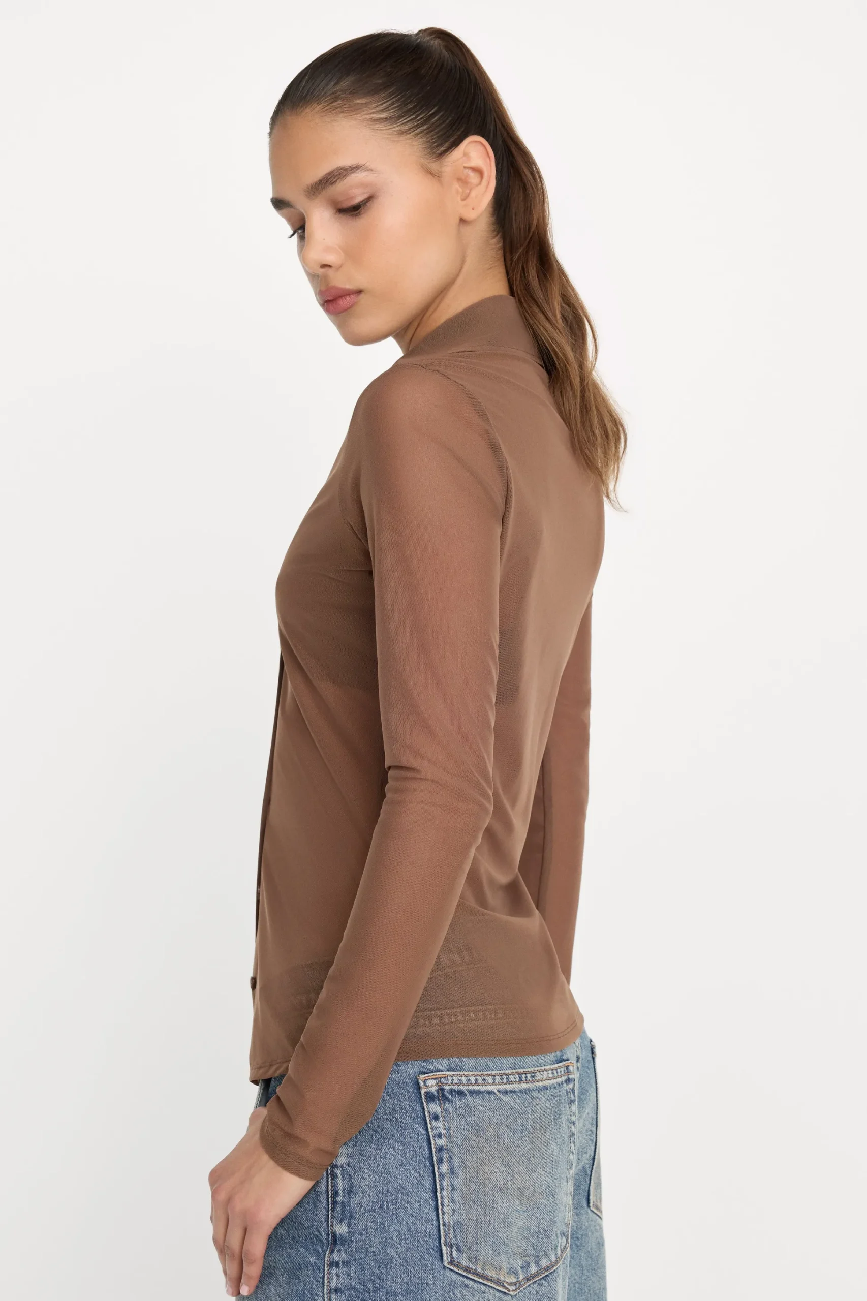 mesh button up top