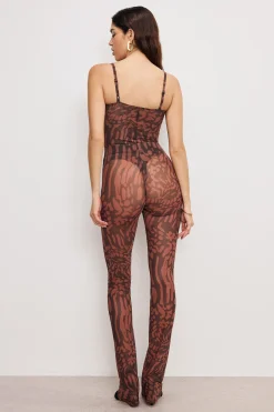 mesh micro boot leggings