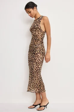mesh midi dress
