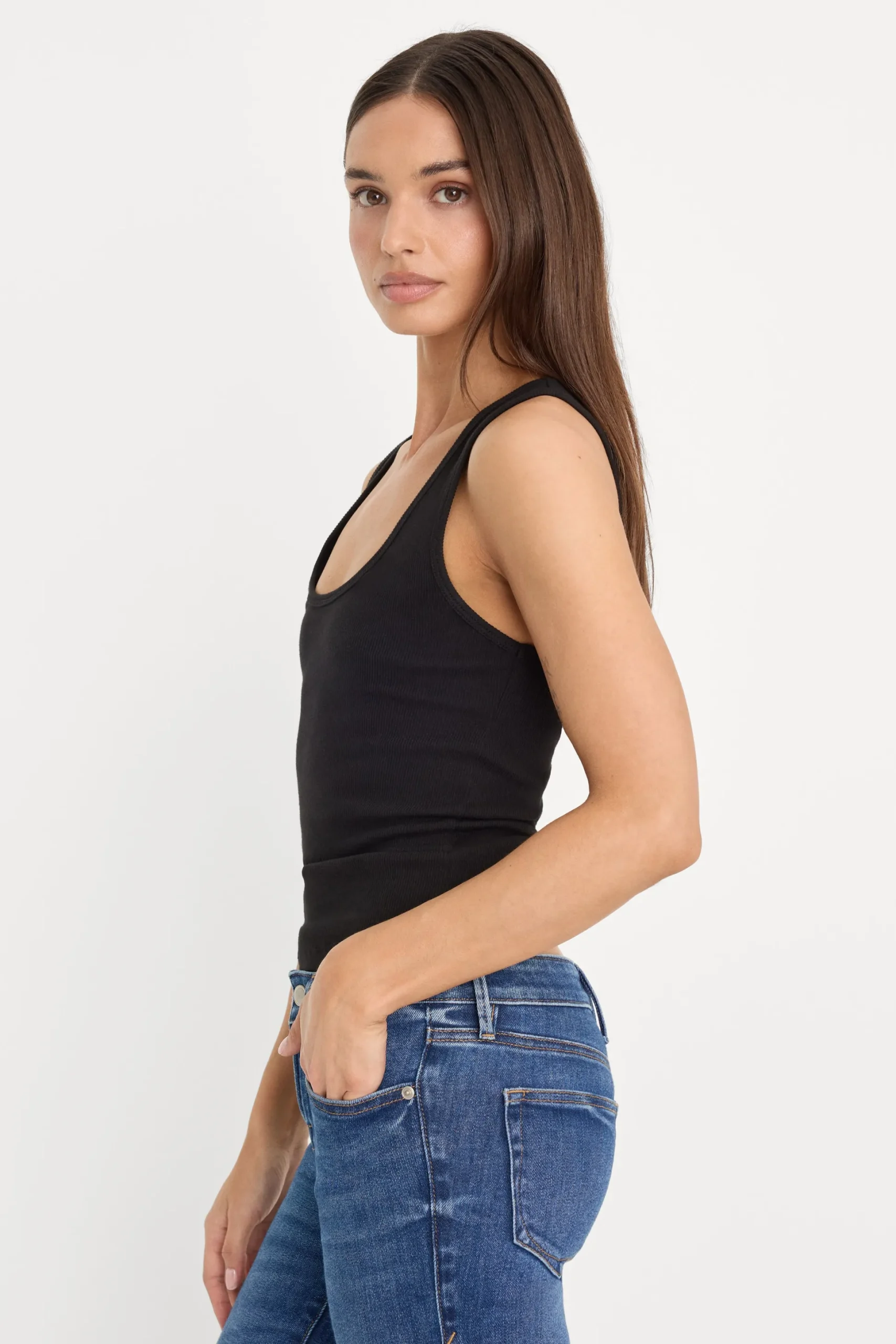 micro rib tank top