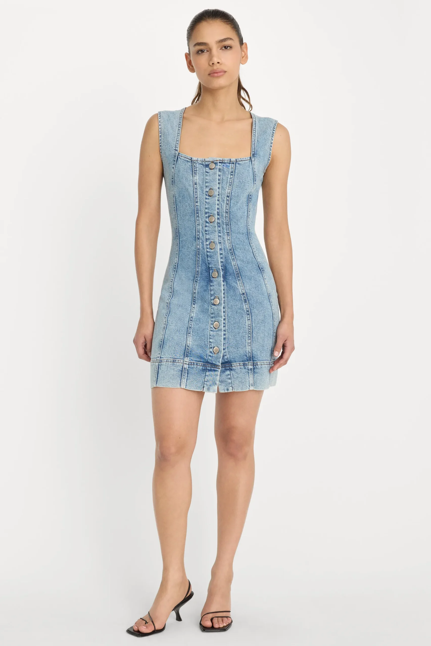 mini button front dress