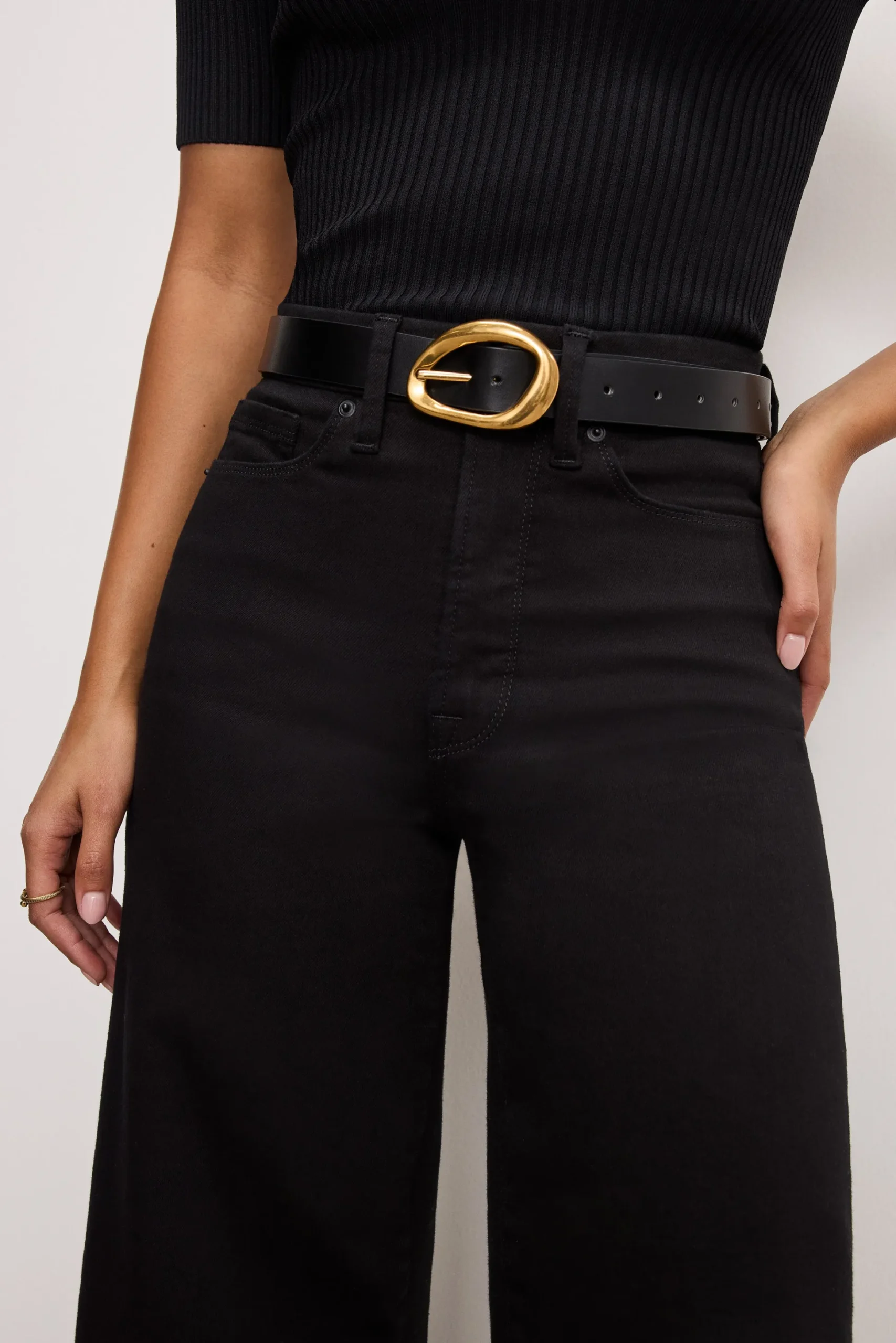 never fade good waist cropped palazzo jeans