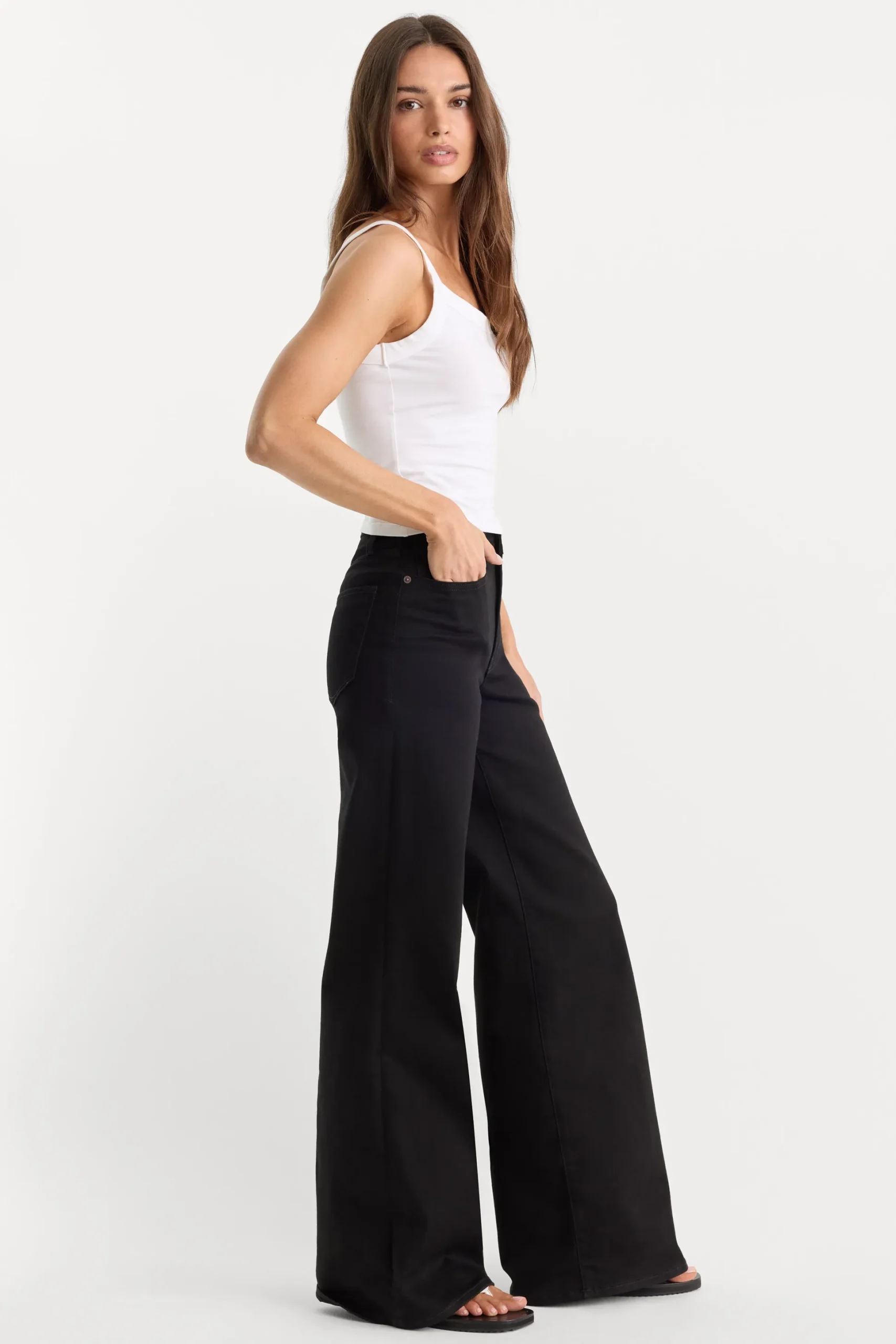 never fade good waist palazzo jeans