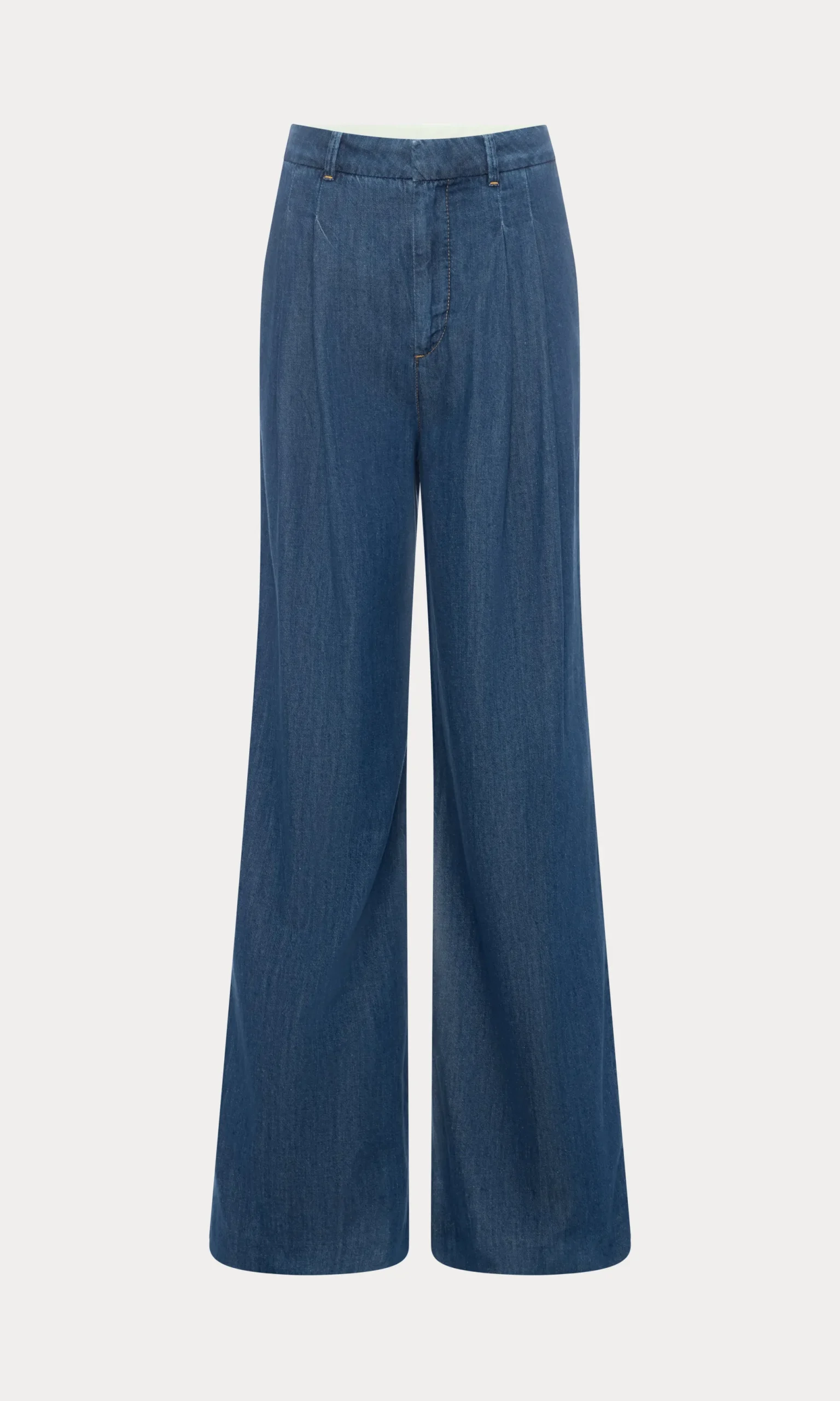 pleated high waisted wide leg trouser